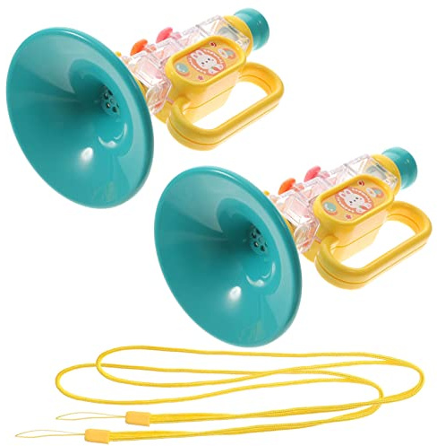 Hohopeti 2 Stück Trompeten aus Sicherem Tragbares Blasinstrument mit Farbenfroher Cartoon Optik Pädagogisches Musikspielzeug für Mädchen und Jungen Ab Jahren für Partys und Frühe