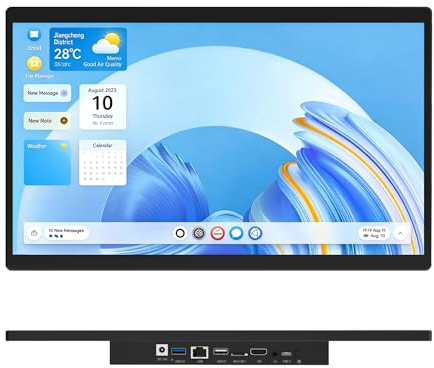 OuuOee Computer desktop all-in-one da 15,6, Android 12, RK3399, 4 GB RAM/64 GB ROM, HDMI 2.0 WiFi Bluetooth 4.2 per ufficio/automazione/chiosco/bar/magazzino (parete)