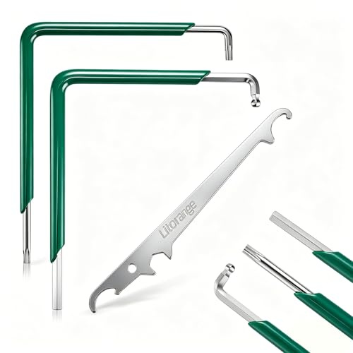 Litorange 3 Stück Fenster Einstellwerkzeug Set, Ecklagerschlüssel | 2 Fenster Einstellschlüssel und 1 Ecklagerschlüssel. 4mm/T15. Stahl & 304 Edelstahl. Für Fensterbeschläge & Balkontür