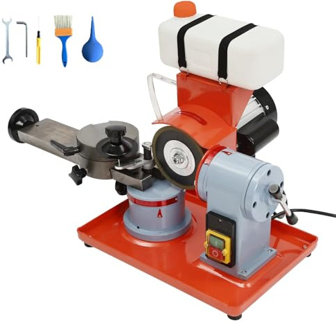 Electric Saw Blade Sharpener, 370W Grinding Machine with 5 Centerings, Wrench Tools, High Precision Locator, Water Injection for Carbide Tipped Blades