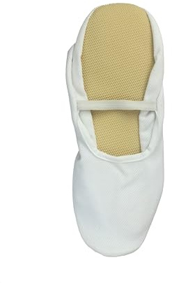 Eurythmy Gymnastic Cotton Shoes for Men with Non-Slip Rubber Sole - Designed for Waldorf Schools - Suitable for Ballet, Dance, Trampoline, Deadlift White