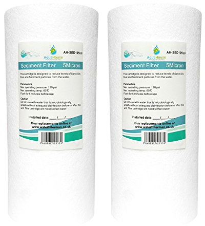 2X AquaHouse 10 x 4.5 Jumbo Sediment Water Filter Cartridge for Sediment Filtration, fits Jumbo/BB 10 Filter housings - 5 Micron