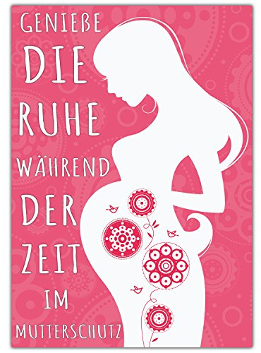 A4 XXL Abschiedskarte MUTTERSCHUTZ mit Umschlag - Klappkarte für Kollegin Mitarbeiterin Chefin zur Mutterschaft Babypause Elternzeit von BREITENWERK