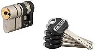 Mezzo cilindro europeo Federal 2 - 30X10mm nichel, anti-sfilamento, anti-perforazione, 5 chiavi reversibili - THIRARD