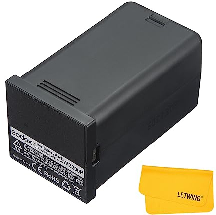 Godox AD300PRO Akku WB300P Lithiumbatterie, 14,4V/2600mAh, Originalbatterie für Godox AD300Pro | Hochleistungs-Lithium, DC 14,4 V, 37,44 Wh, 2600 mAh, USB-C-Aufladung, erfüllt Ihre Anforderungen an die Fotografie