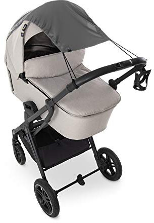 hauck Universal Sonnensegel, Grey - Baby Sonnenschutz mit UPF 50+ für Kinderwagen, Buggy & Babywanne, Flexibel Verstellbar mit Rollo Funktion, Klein Faltbar, Waschbar