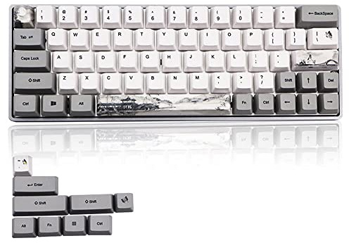 VBESTLIFE Mechanische Tastatur-Tastenkappen, 73-teilige PBT-Sublimations-Tastenkappen Universal für mechanische Tastaturen(6064 Tintenmuster)