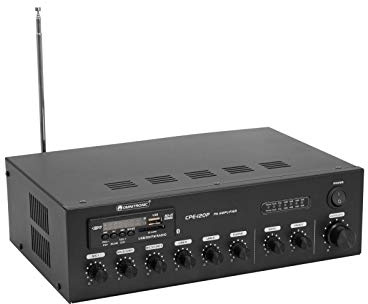 OMNITRONIC CPE-120P ELA-Mischverstärker mit MP3-Player & IR-FB, Bluetooth, 120 Watt RMS