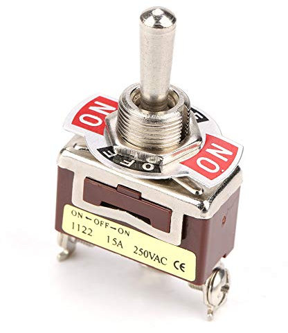 Interruttore a levetta, 5 pezzi a 3 pin a 3 posizioni Mini interruttore a levetta ON/OFF/ON 12 mm 15 A 250 V CA, valvola meccanica controllata a mano, interruttore a pulsante di scuotimento