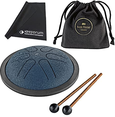 Meinl Sonic Energy MSTD2NB Mini Steel Tongue Drum Navy Blue + keepdrum Poliertuch