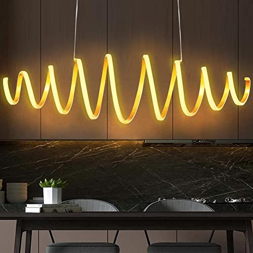 BAKAJI Lampadario LED Forma Spirale in Alluminio Luminosità 3600Lm Luce Bianco Caldo 3000K 58W Risparmio Energetico Lampada a Sospensione da Soffitto Design Moderno Dimensione 100 x 160 cm