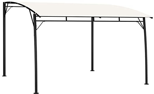 Gecheer Gazebo,Pegolato,Pergola,Padiglione,Parasole,da Giardino,in Tessuto,Colore Crema,Struttura in Acciaio,3x3x2,55 m,Gazebo da Giardino con Struttura in Acciaio,Gazebo da Parete