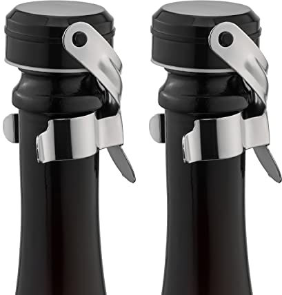 WOTOR tappo per spumante, tappi bottiglie vino, a prova di perdite, Mantieni fresco, riutilizzabile accessori vino, Adatto per vino rosso, champagne, prosecco, vino frizzante (argento, 2 pezzi)