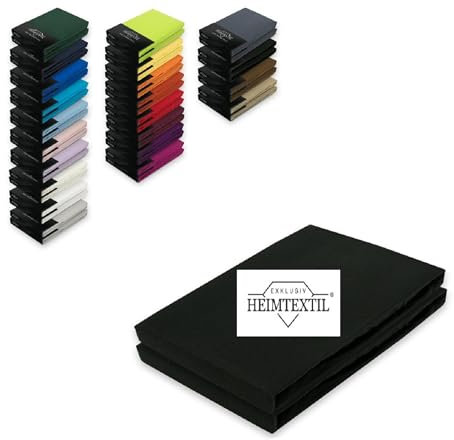 EXKLUSIV HEIMTEXTIL Jersey Spannbettlaken Premium Marke Doppelpack 120 x 200 cm Schwarz