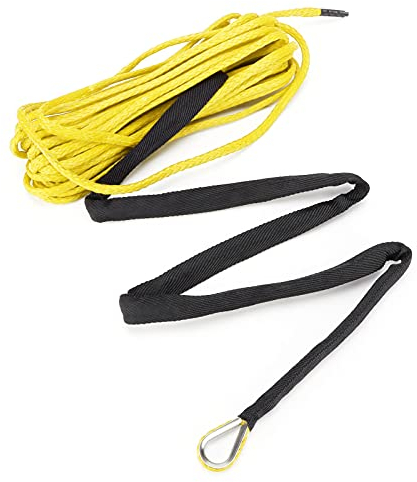 Abschleppseil, 15 M, 7700 Lbs Nylon + Polyethylenfaser, Synthetisches Seil, Windenkabel, 6 Mm Durchmesser, für die Meisten Winden von SUV, LKW, ATV, UTV (B (gelb))