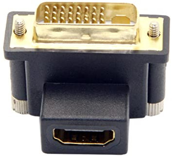 CY Adattatore da DVI maschio a HDMI femmina, 90 gradi verso l'alto, 4 K 1080p, per computer HDTV scheda grafica