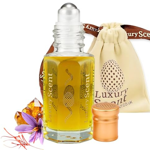 Perfume Oil Oud Rouge Roll-On 6ml – Long Lasting Alcohol Free Arabian Attar – Premium Unisex Floral Musky Warm Fragrance with Rich Oud Notes by Luxury Scent