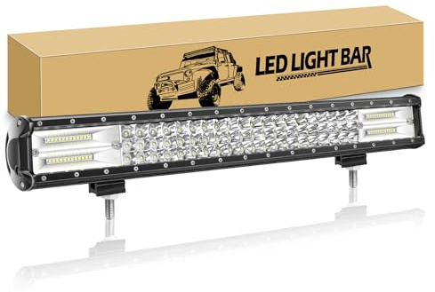 RIGIDON 7D Led Arbeitsscheinwerfer 23 Zoll 59 cm 324W Lichtbalken 12V 24V | Dreireihig Led Lichtleiste KFZ, Wasserdicht Offroad Beleuchtung für 4x4 Auto Traktor SUV UTV ATV LKW Fahrzeuge, 6000K Weiß