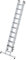PROREGAL Stufen-Schiebeleiter 2-teilig mit nivello®-Traverse 1x11 + 1x10 Stufen | Leiter, Teleskopleiter, Trittleiter, Bockleiter, Sprossen-Doppelleiter