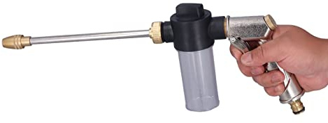 High Pressure Water Spray,Hose Wand Nozzle Sprayer Foam Washer Spray Metal Water Hose Nozzle with Soap Dispenser Car Washing Tool for Cleaning Cars Window
