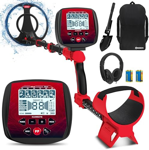 KAIWEETS Metal Detector, Ultraleggero Rilevatore di Metalli Set per Adulti e Principianti, Rilevatore IP68 Impermeabile ad Alta Precisione con 6 Modalità, con Chip DSP Avanzato, Cuffie, Pala