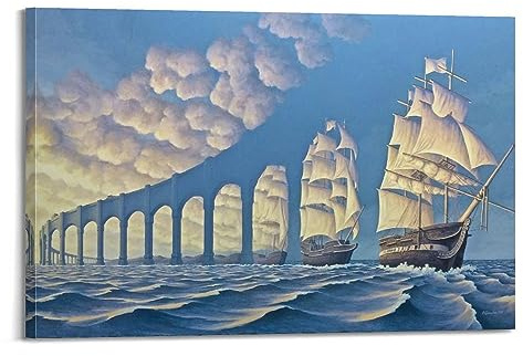 FanSee Salvador Dali Famous Art poster The Sun Sets Sail Painting On Canvas Wall Art Poster Scroll Picture Print Living Room Walls Decor Home Posters 08x12inch(20x30cm)
