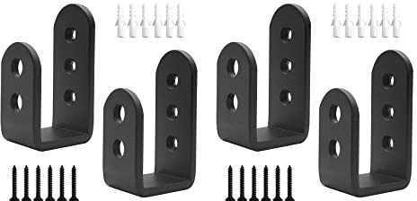 KLKNE Lot de 4 supports de porte en U à barre ouverte - Renfort pour porte de garage - Convient aux planches 2 x 4
