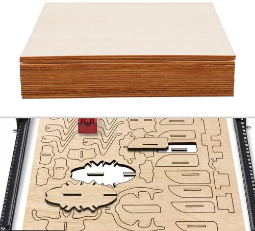 20 Stück Basswood Sperrholzplatten, 30x30cmSperrholz Unbehandelte Holzplatten aus Basswood für Handwerk, Laserprojekte, DIY Haus, Boot, Flugzeug Modelle, Kunst, Handwerk und Gemälde