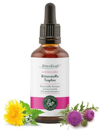 BitterKraft! Bittertropfen ohne Alkohol 50 ml – Bio Bitterstoffe mit 9 Kräutern nach Hildegard von Bingen – vegan & ohne Zusatzstoffe – Made in Germany