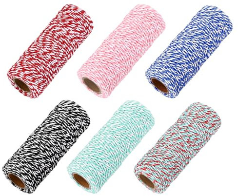 QUARKZMAN Baumwollseil Gedrehtes Geflochtenes Seil, Mehrfarbig 50m/55 Yard 1,5mm Durchmesser für Wandbehang, Pflanzenaufhänger, Stricken, Makramee-Knoten