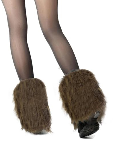 SwirlColor Legwarmer Damen, Beinwärmer Weiche flauschige Kunstpelz Frauen Mode Boot Manschette im Winter 20cm/7.87in