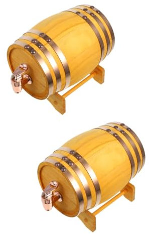 IMIKEYA 2 Sets Fass Bourbon Fass Weinalterungsfass Whiskey Fass Tisch Hausgemachtes Bierfass Getränkespender Whiskey Fass Spender Weinkrug Aufbewahrung Von Whiskey Flaschen