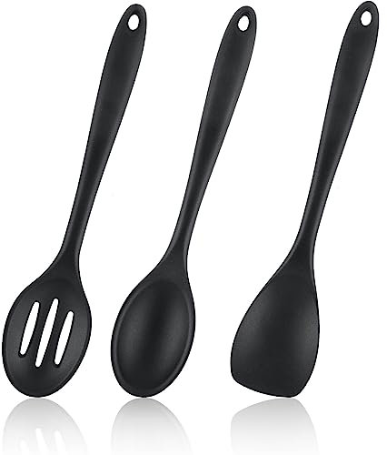 3 Stück Silikon mischlöffel Set,Silikon Spatel Set,Silikon kochlöffel,Silikonlöffel 500℉ Hitzebeständige Antihaft,BPA-frei,Kochlöffel Silikon,Küchenutensilien zum Kochen,Backen,Schöpfen,Rühren
