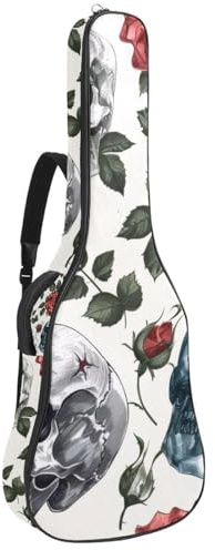 Gitarrentasche mit nahtlosem Muster, französische Bulldogge, gepolsterter Rucksack für Akustikgitarre, Rucksack mit verstellbaren Schultergurttaschen, Mehrfarbig 04, 42.9x16.9x4.7 in, Lässiger