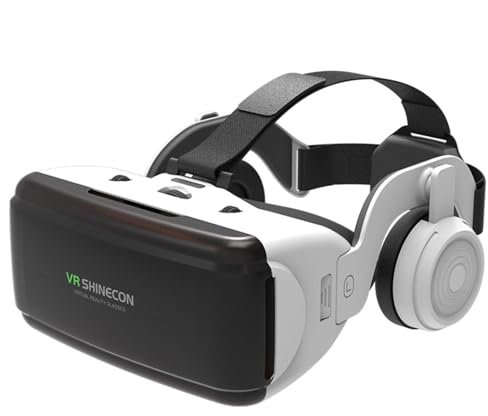 yakermur Lunettes de réalité virtuelle 3D, Lunettes de réalité virtuelle réglables pour téléphone Portable, Verres HD 3D, Lunettes Anti-lumière Bleue pour et Adultes