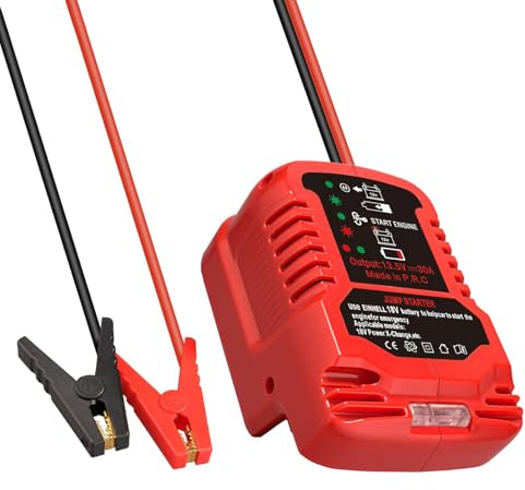 YRhplm Câbles de démarrage avec adaptateur pour démarreur de voiture Einhell Power X-Change 18 V, avec kit de démarrage 11 AWG pour câble de démarrage automobile (batterie non incluse)