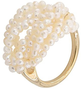 WOFASHPURET Natürlicher Perlen-fingerring Mehrschichtig Handgefertigt Exquisit Verziert Für Damen Chic-schmuck Für Verschiedene Anlässe Und Kleidung