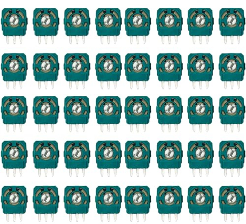 40 Stück Trimmerpotentiometer Sensor Ersatzteile, Dichtung Reparatur Teile, Kompatibel mit PS4/PS5 Thumbstick Analog Joystick PS5 Original Weiß Kern 2.3K