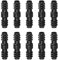 Poeland 13 mm (1/2 Inch) Coupling Irrigation Hose Connector, Black Plastic Barbed Garden Hose Parts, Soaker Hose Connectors, Straight Pipe Joiner for Garden Drip Irrigation, Watering System (10 PCS)
