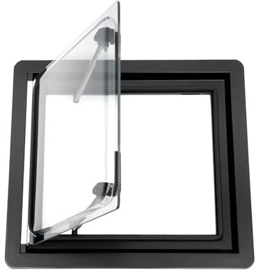 Ventilador Techo Caravana, Ventana con bisagras for caravana RV, duradera, de 350 x 280, ángulos ajustables, parasol y pantalla.