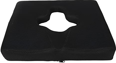 ACOGEDO T Forma Apertura di Gel Cuscino in Memory Foam con Copertura Nera Lavabile per Anziani e Letto a Letto | Design del Piano Inclinato Triangolare | Coccyx e Ischium Relief