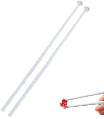 KinetiCore Reusable Cat Paw Chopsticks, Pink Food Grade Non-Slip Chopsticks with Cute Cat Paw Print, Lightweight Animal Design Chop Sticks for Sushi, Noodles, Rice, Home, Lunch Box & Cat Lovers
