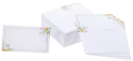 ROMISBABA 100piezas Tarjetas De Nombre Para Mesas Tarjetas Para Mesas Para Bodas Banquetes Cenas y Fiestas Flores Imprimibles Para Decoración
