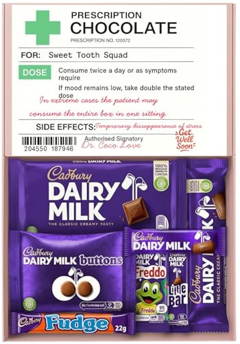 Get Well Soon Gifts for Women and Men - Care Package Recovery Gift Box - Hospital Prescription Chocolate, Chocolate Hamper Selection Box, Gift for Him, Gift for Her