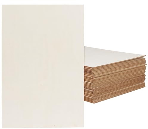 KEILEOHO 30 Pieces 300 x 200 x 2mm Wood Sheet, A4 Unfinished Wooden Sheets for Crafts DIY Engraving