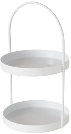 BOLTZE Etagere Joko 2 Ebenen Eisen H 44 cm Ø 26cm weiß