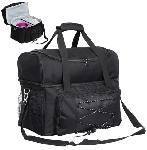 Borsa Da Bowling – Borsa Da Bowling Doppia In Poliestere | Borse Portaoggetti Per Due Palline Da 16 Pollici Con Scomparto Per Scarpe E Tracolla Regolabile | Fornisce Trasporto Sicuro Per Sport E Viagg