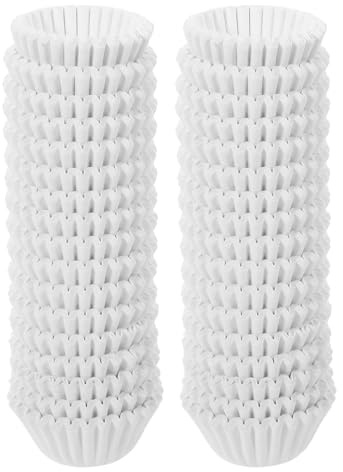 DECOMELODY 1000 piezas Mini Moldes Papel para Magdalenas Blancos Desechables para Cupcakes Muffins Hornear Fiestas Bodas Navidad Pack Grande