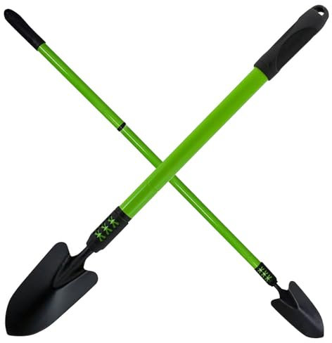 Long Handle Telescopic Hand Trowel - Extending, Gardening, Planting, Weeding, Expand, Grip | Garden Hand Tool | Soft Grip Handle | Durable & Long Lasting