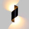 Lightess 12W Apliques Pared Exterior Lámpara de Pared LED Luz Moderna Impermeable IP66 Luz de Aluminio Interior Iluminación para Jardín, Patio, Camino, Escalera, Balcón, Negro, Blanco Cálido 3000K